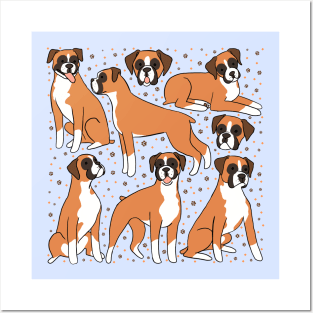 Boxer dog cute illustration Posters and Art